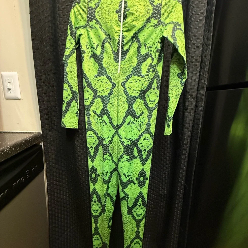 Green Reptile Print Bodysuit - Picture 2 of 3
